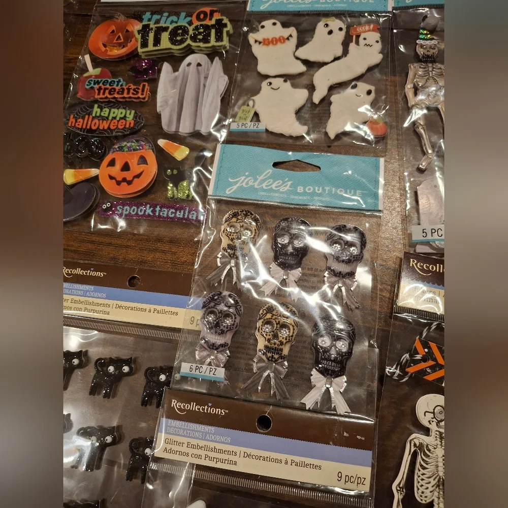 Sticker Lot Pack Scrapbook Embellishments Planner Puffy 3D Halloween Fall Scary
